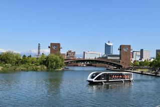 fuganと天門橋と立山連峰の絶景コラボ